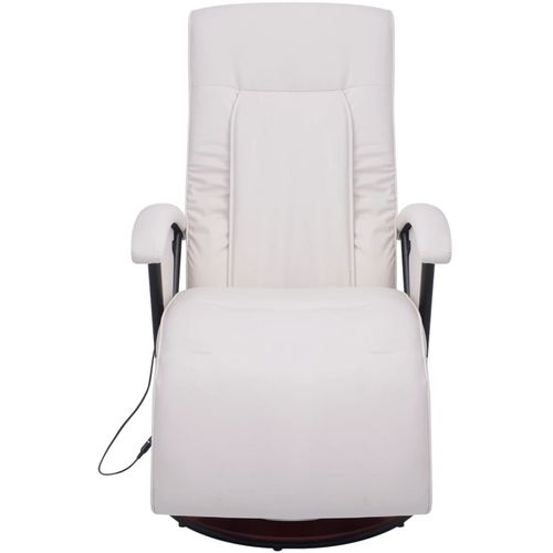 Shiatsu masažna fotelja od umjetne kože bijela slika 49