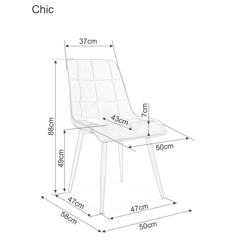 Stolica CHIC - Baršun slika 2