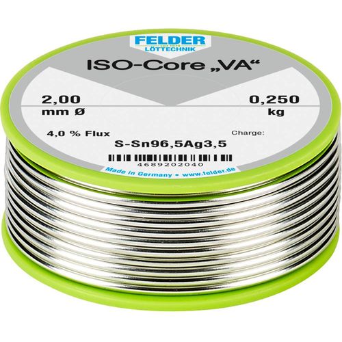 Felder Löttechnik ISO-Core ''VA'' lemna žica svitak  Sn96,5Ag3,5  0.250 kg 2 mm slika 1