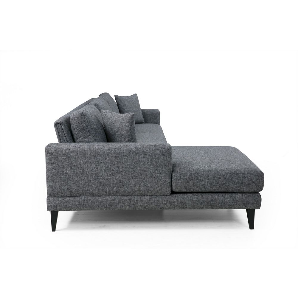 Nordijska Lijeva Kutna Sofa na Razvlačenje u Tamno Sivoj Boji slika 6