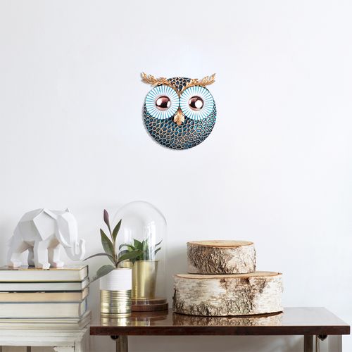 Wallity Owl 3 - Copper Multicolor Decorative Metal Wall Accessory slika 1