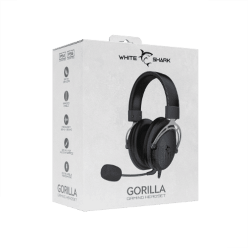 White Shark GH 2341 GORILLA, Headset Crno/Sive slika 5