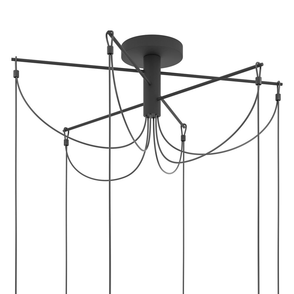 Eglo stropna rasvjeta musara e27 6x60w crno v:850mm o790mm slika 5