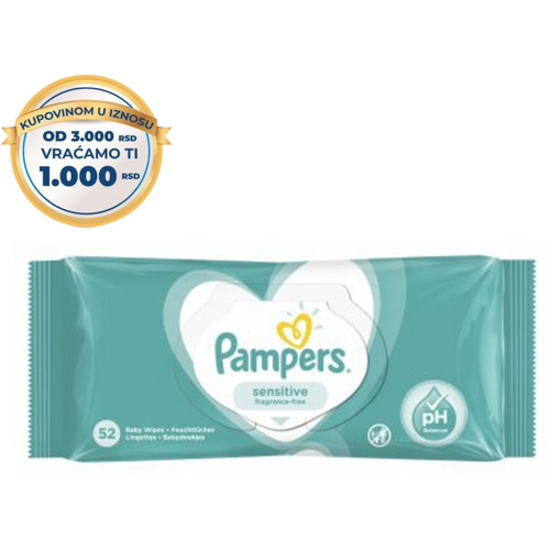 Pampers vlažne maramice  Sensitive 52 kom slika 1