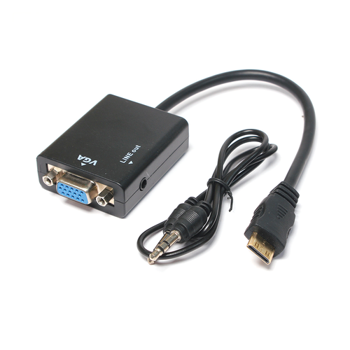 Adapter mini HDMI na VGA (Audio) JWD-HDMI10 crni slika 1