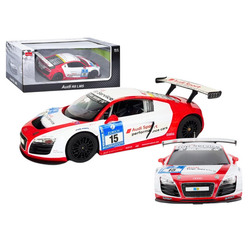 Licencirani auto na daljinsko upravljanje AUDI R8 LMS 1:24 - bijelo/crveni slika 1