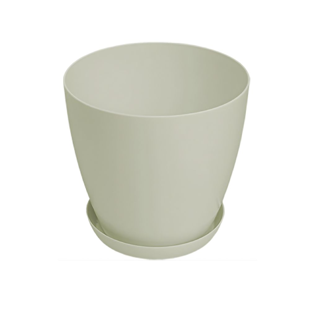 Saksija LUX 22cm sa podmetacem bež slika 1