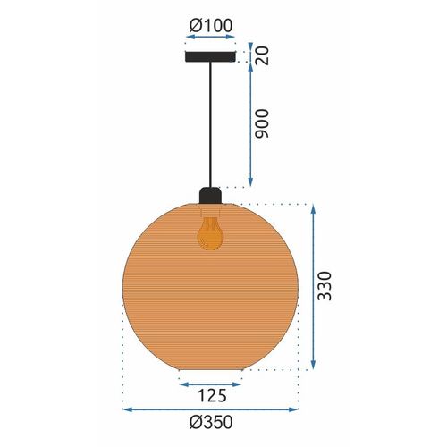 TOOLIGHT STROPNA VISEĆA SVJETILJKA NATURAL APP882-1CP slika 13