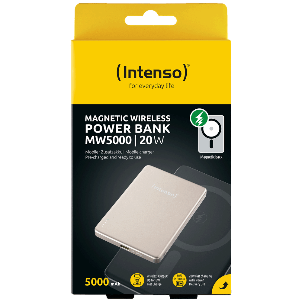 (Intenso) Prijenosni punjač POWERBANK MW5000 , MagSafe / 5000mAh / Champagne  slika 5