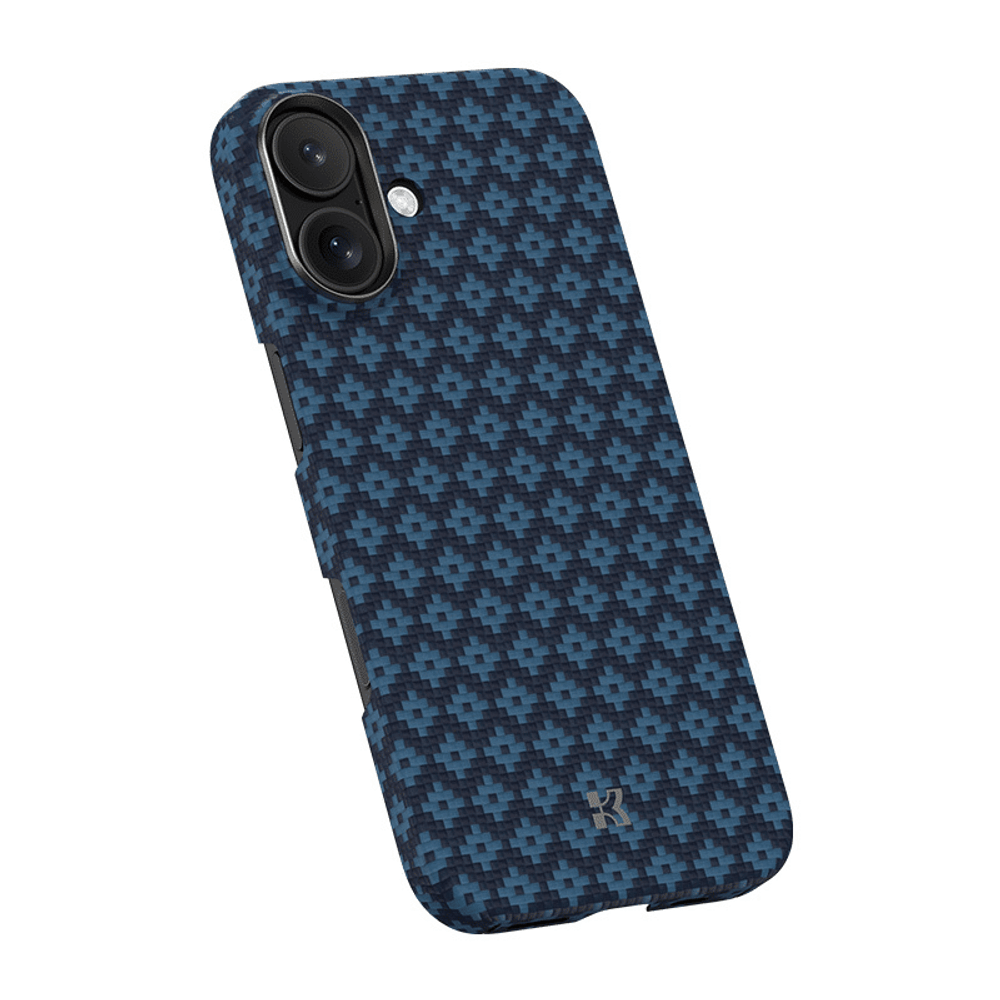 Benks Magnetic Air Armor Grid Kevlar maska ​​s metalnim okvirom 600D za iPhone 17 plava slika 3