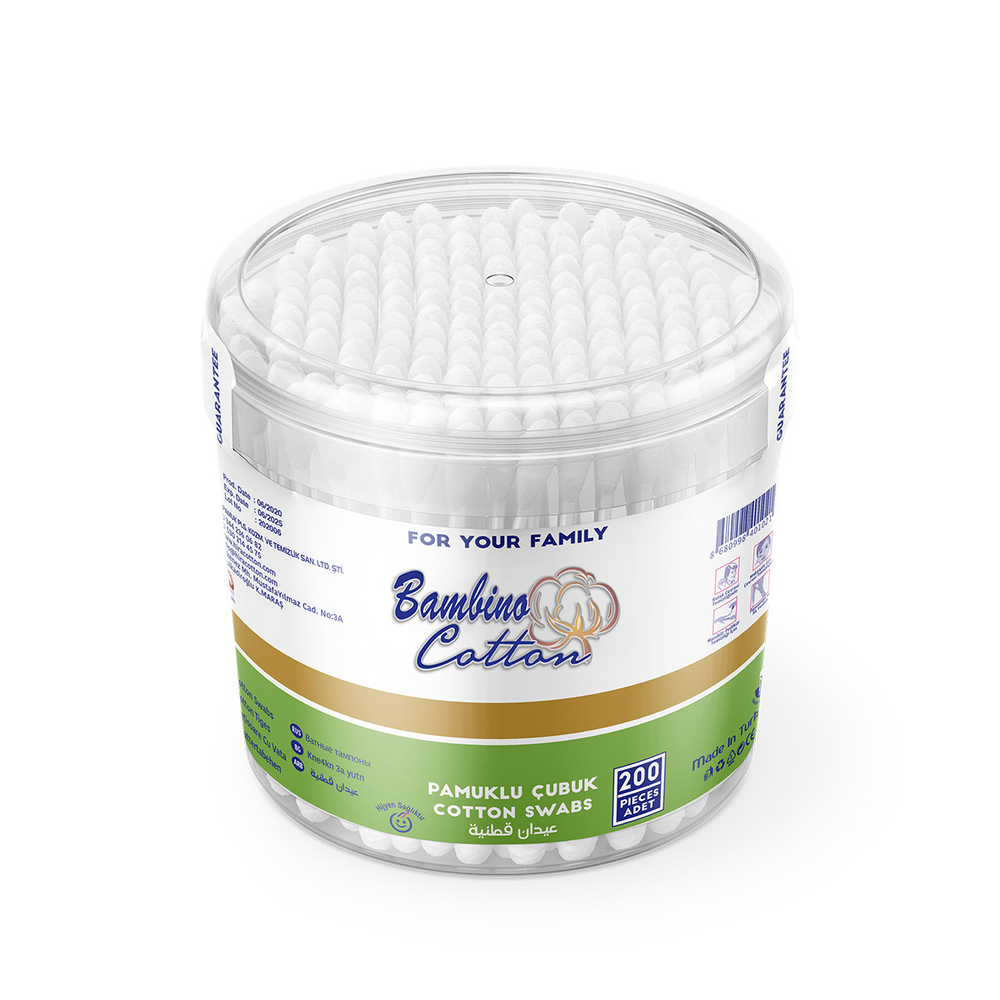 BAMBINO COTTON štapići za uši 200/1 krug slika 1