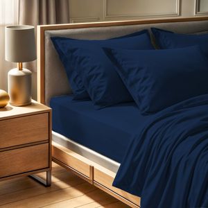 Ranforce super king fitted sheet (FR) (IT) (ES) (DE) Tonne Marie - Serra, colour: dark blue
