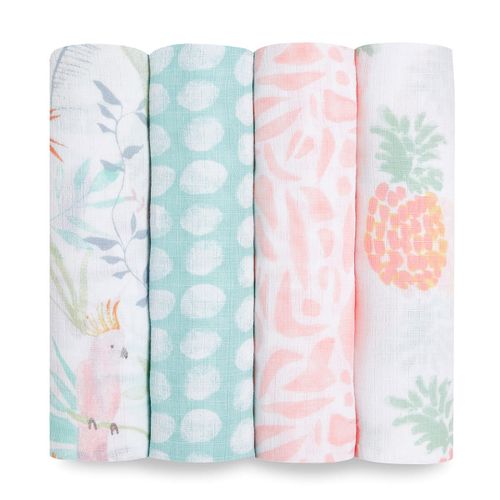 aden+anais® essentials 4 dijelni komplet pelena za povijanje 112x112 tropicalia slika 1