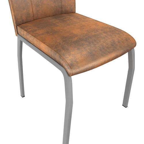 Blagovaonske stolice od umjetne kože 4 kom brušene smeđe slika 15