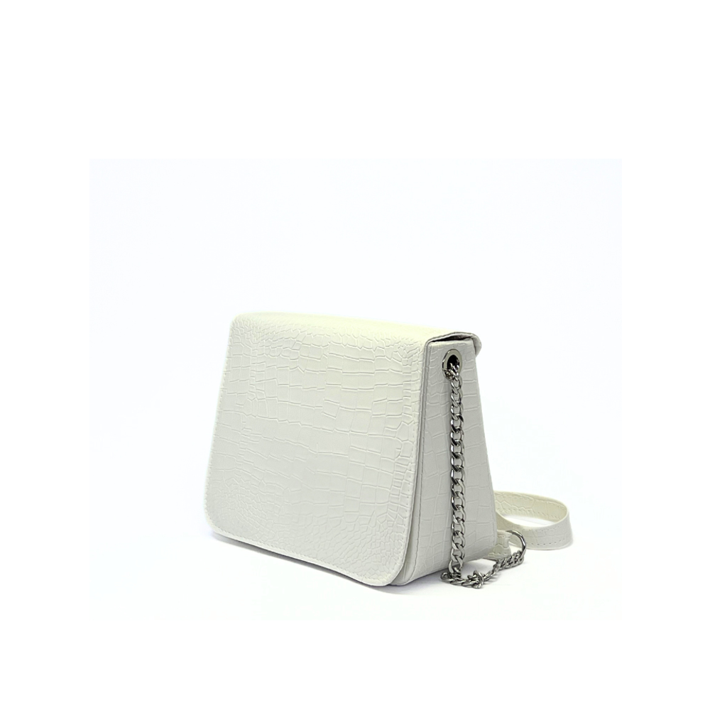 ILEA Ženska torba Nella M 26x19cm, Bijela Kroko slika 2