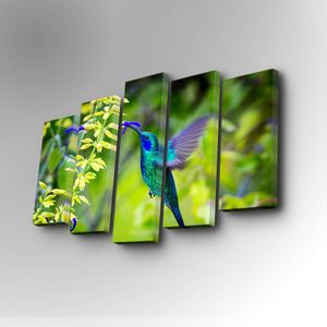 5PUC-075 Multicolor Decorative Canvas Painting (5 Pieces)