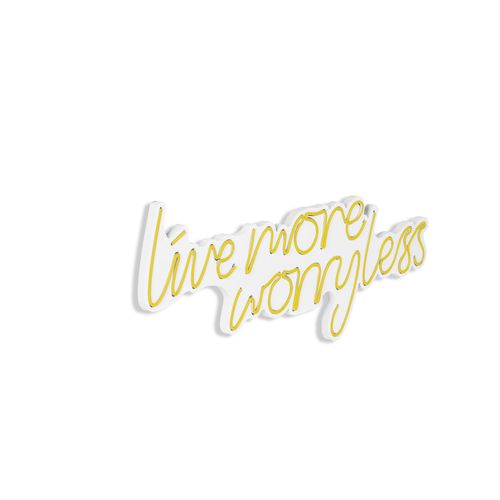 Wallity Ukrasna plastična LED rasvjeta, Live More Worry Less - Yellow slika 7