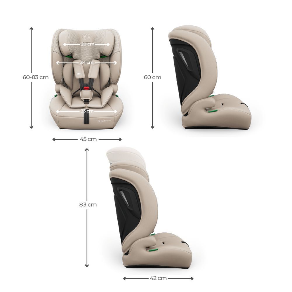 Kinderkraft autosjedalica Comfort Up 2 plus i-Size 9-36 kg (76-150 cm) bez Isofix-a, Beige slika 19