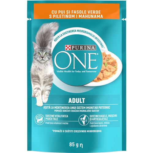 PURINA ONE® ADULT mini fileti u umaku s piletinom i mahunama, 26x85g slika 1