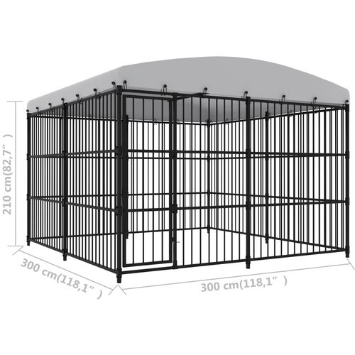 Vanjski kavez za pse s krovom 300 x 300 x 210 cm slika 25