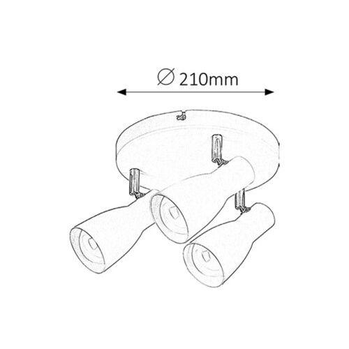 Rabalux Ebony spot E27 3x Max20W bela Spot rasveta slika 4