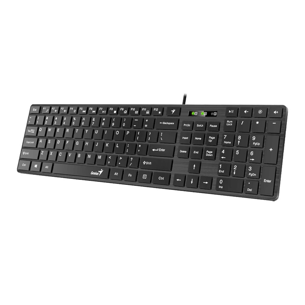 Genius SlimStar 126 tastatura  USB veza, low-profile tipke crna-black slika 1
