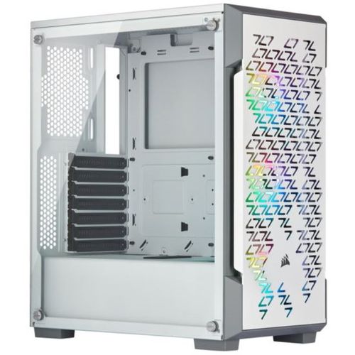 Corsair iCUE 220T RGB Airflow Tempered Glass Mid-Tower Smart Case White slika 1