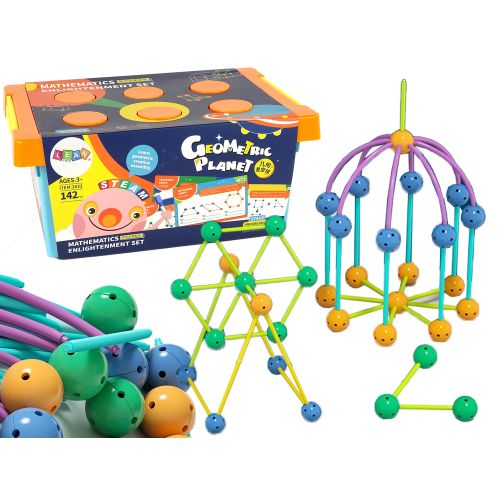 Set 3D konstruktivnih geometrijskih kockica - 142 elemenata slika 1