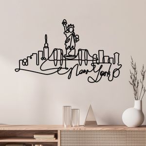 Newyork Crni Dekorativni Metalni Zidni Ukras