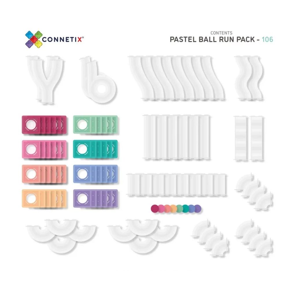 Connetix Magnetne pločice za slaganje Pastel Ball Run Pack, 106kom slika 2