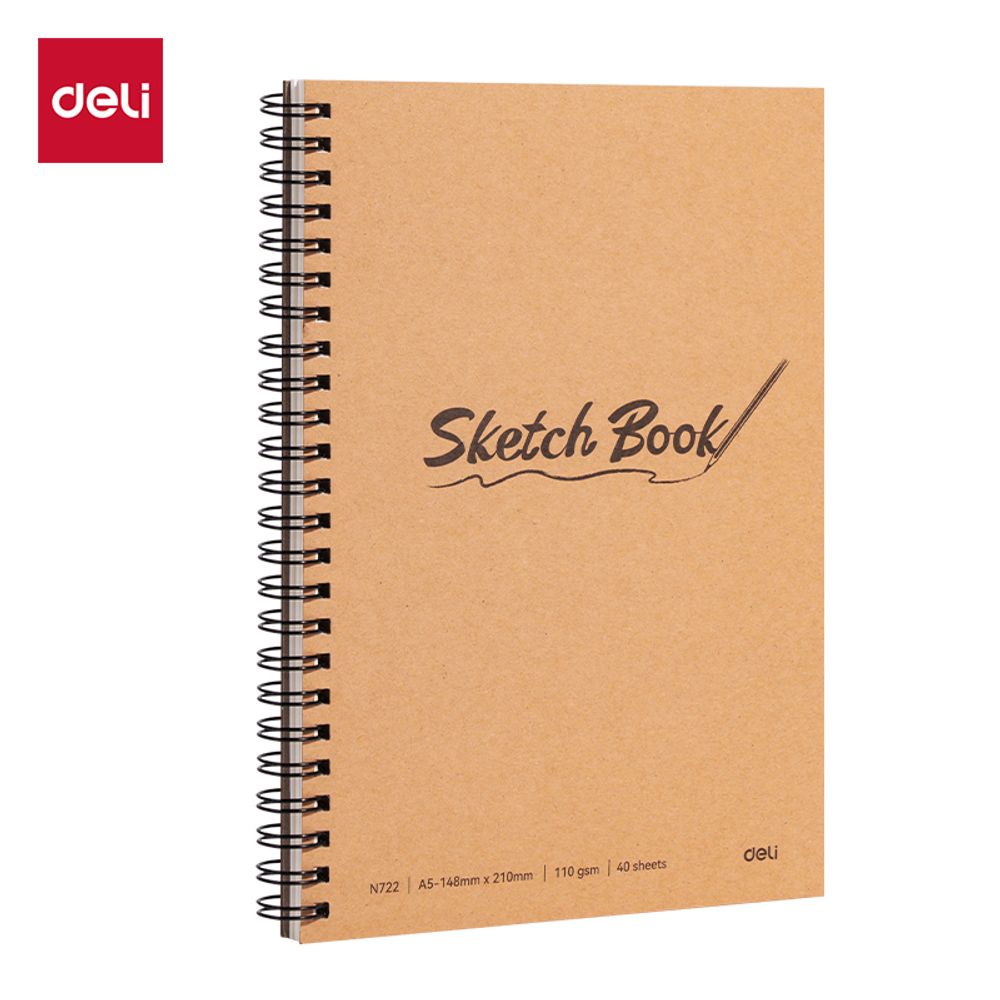 BLOK ZA CRTANJE DELI Sketch book, A5, 40 lista, 110g - BOČNA SPIRALA EN722 slika 1