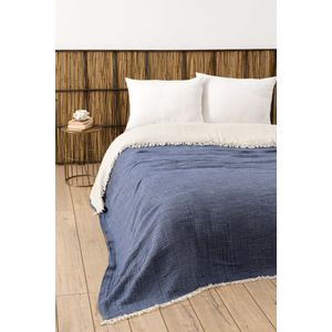 Muslin Yarn Dyed - Navy Blue Navy Blue Double Bedspread