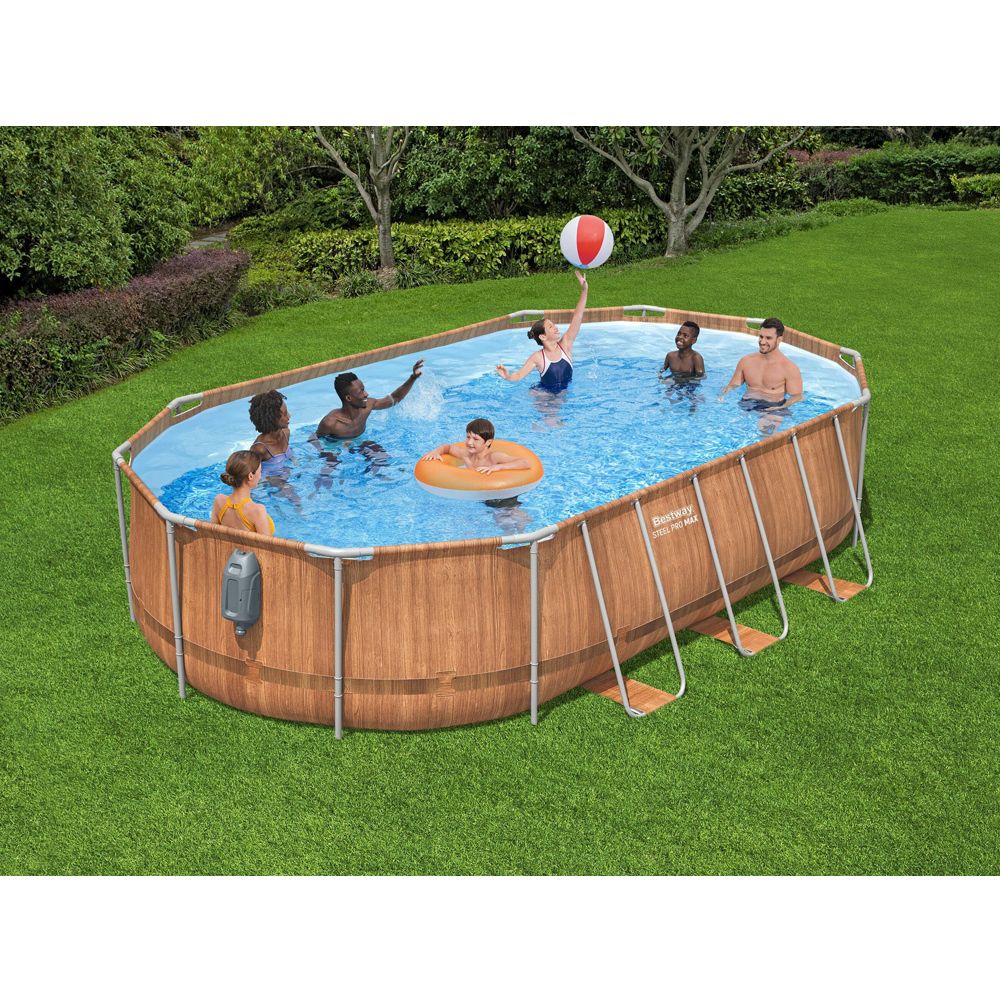 Bestway Frame Pool 610x366x122 Board 10in1 Pumpa Ljestve + LED 56719 slika 3