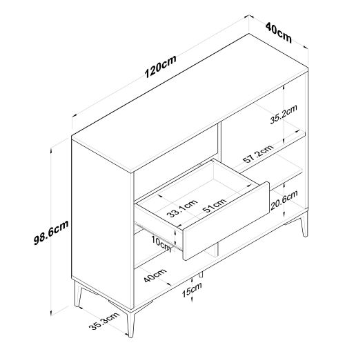 JE166 - 3283 WhiteWalnut Multi Purpose Cabinet slika 14