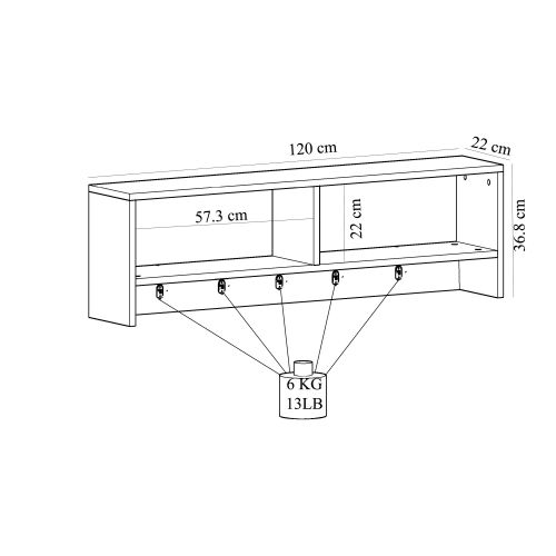 Sarandon - Sapphire, White WhiteSapphire Wall Hook slika 4