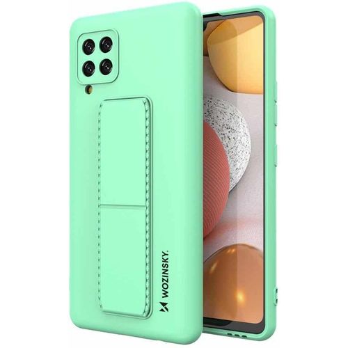 Wozinsky Kickstand Case fleksibilna silikonska maska sa postoljem Samsung Galaxy A42 5G mint slika 1