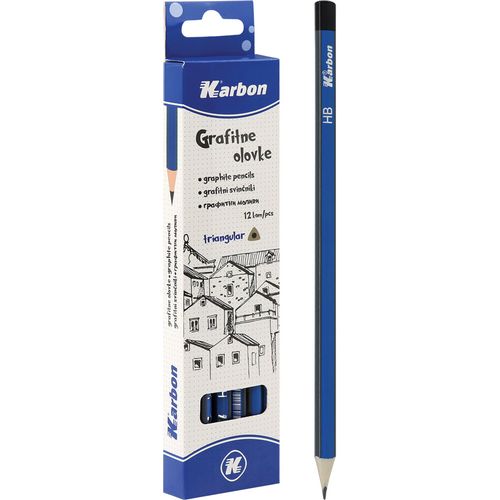 Grafitna olovka HB 12/1 trobridna KARBON  12/1 slika 1