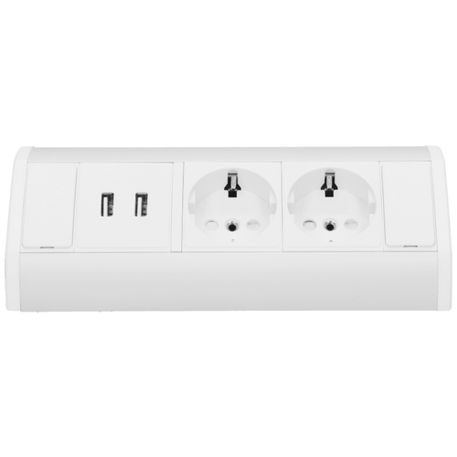 Orno Produžni kabel sa 2 x Schuko utičnice, 2 x USB, ugradbena - OR-GM-9003/W-G(GS) slika 3