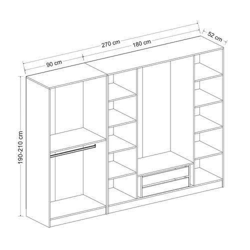 Hanah Home Kale - 6653 Antracit Crni Ormar slika 8