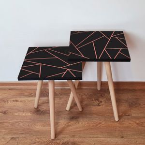Nesting stolovi 2Shp335 - (2 komada) - boje: crna, ružičasta