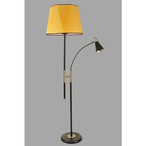 Forza Siyah Lambader Altıgen Hardal Abajurlu Yellow Floor Lamp slika 2