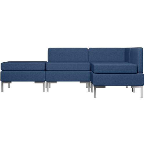 4-dijelni set sofa od tkanine plavi slika 34