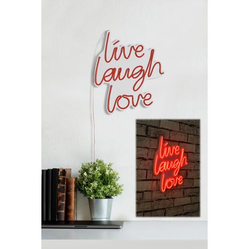 Wallity Ukrasna plastična LED rasvjeta, Live Laugh Love - Red slika 2