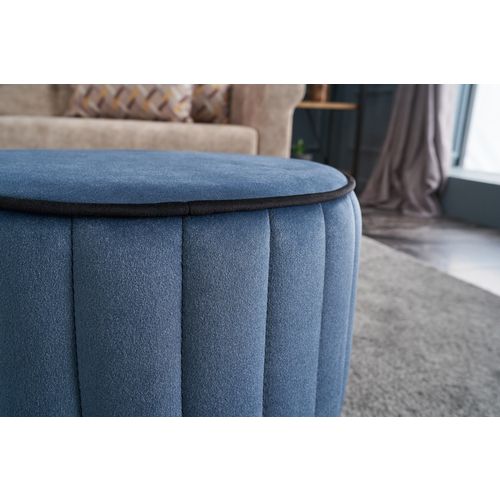 Atelier Del Sofa Tabure, Plava, Rose Puf - Blue slika 4