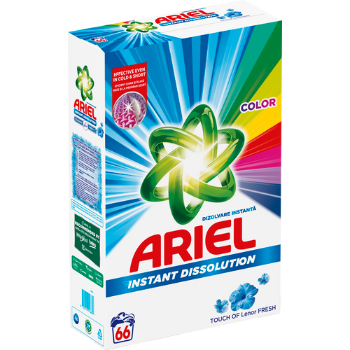 Ariel deterdžent za pranje veša u kutiji Touch of Lenor Color 66 pranja slika 1