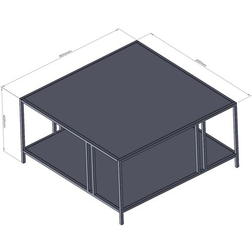 Uranüs - Black Chipboard Black Coffee Table slika 6