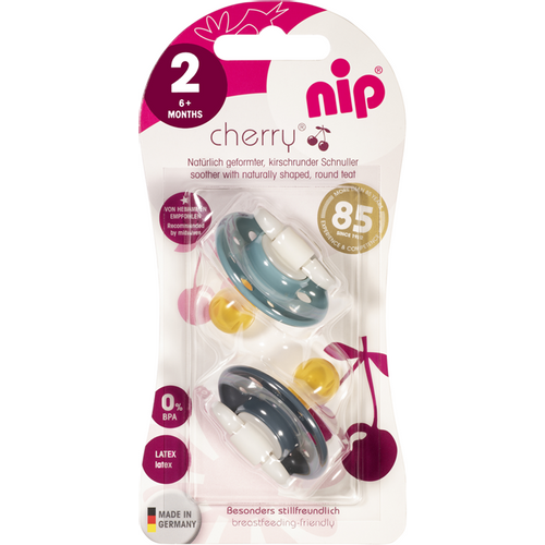 nip® Duda varalica Cherry 6m+ (veličina 2) - Latex, 2kom Plava slika 2