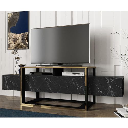 TV komoda Hanah Home Bianco Black Gold slika 1