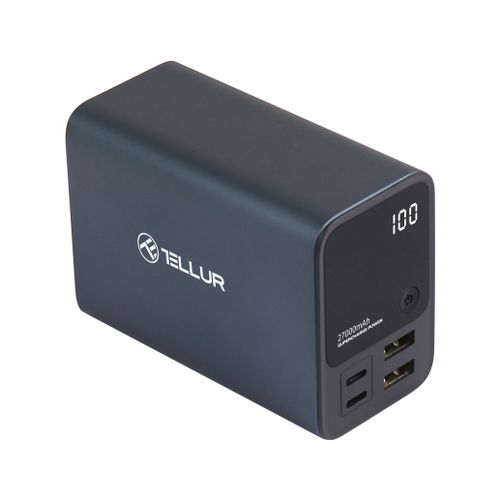 TELLUR POWER BANK PD903 Ultra Pro 10000mAh, 2xQC3.0 22.5W + 2xPD100W, LCD display, PLAVI slika 3