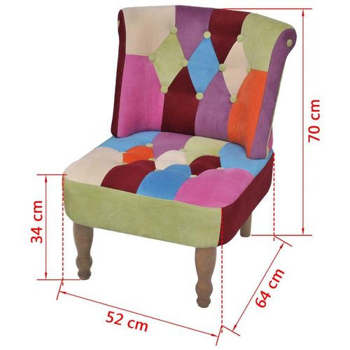Francuske stolice od tkanine 2 kom patchwork dizajn slika 1